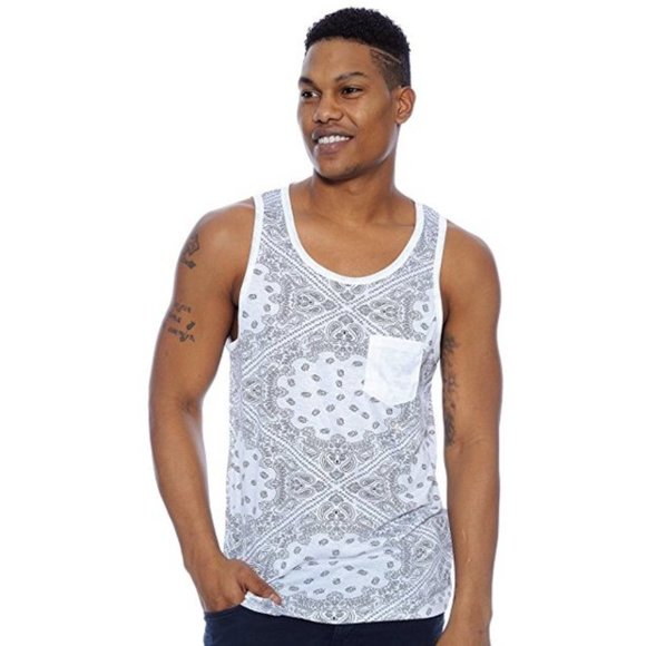 TRUE ROCK Other - True Rock Men's Paisley All over Print White Tank top shirt